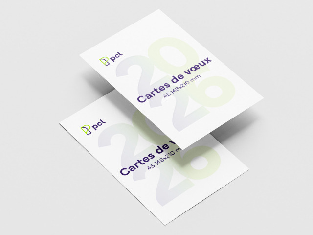 Cartes de vœux A5  1 feuillet
