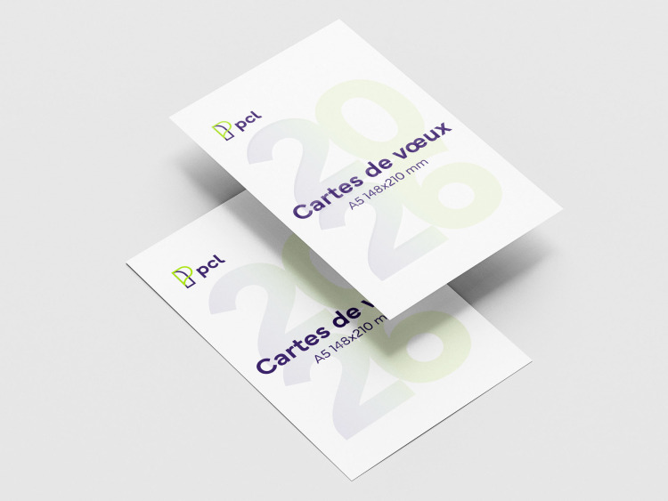 Cartes de vœux A5 - 1 feuillet