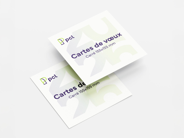 Cartes de vœux carrées - 1 feuillet