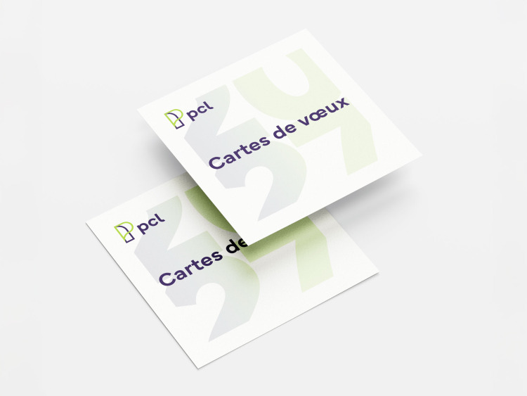 Cartes de v&oelig;ux carr&eacute;es - 1 feuillet