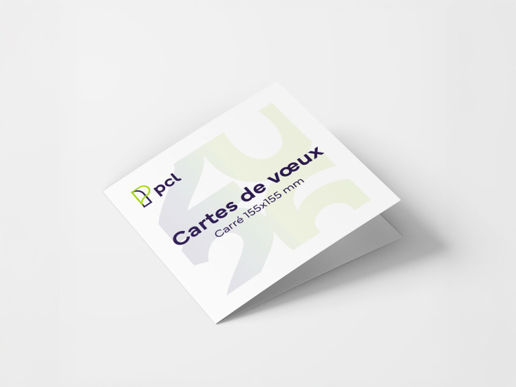 Cartes de vœux carrées - 2 volets